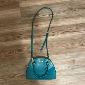 Coach teal mini / mid sized purse